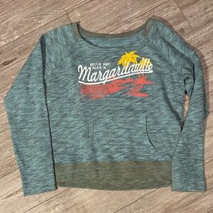Margaritaville Blue Sweatshirt with Tropical Graphic